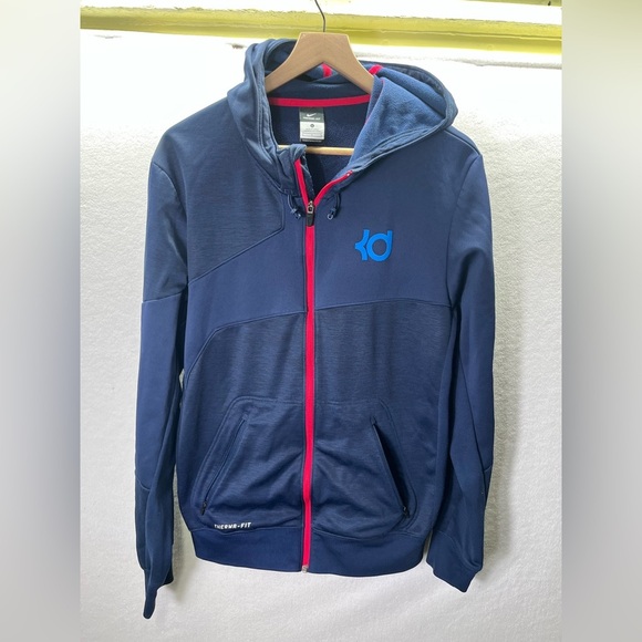 Nike KD Kevin Durant Therma Fit Fleece Jacket Mens L Basketball Hooded 2402 - Picture 1 of 9